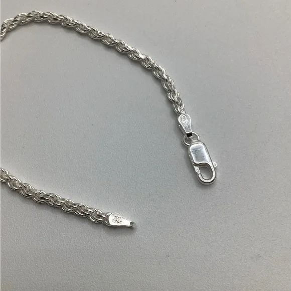 925 Italy 6.75 Inch Rope Bracelet New Without Tag - Picture 7 of 9